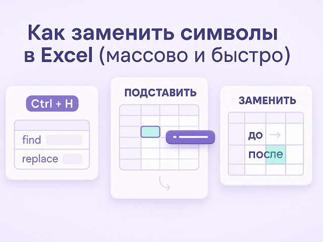 Как заменить символы в Excel (массово и быстро)
