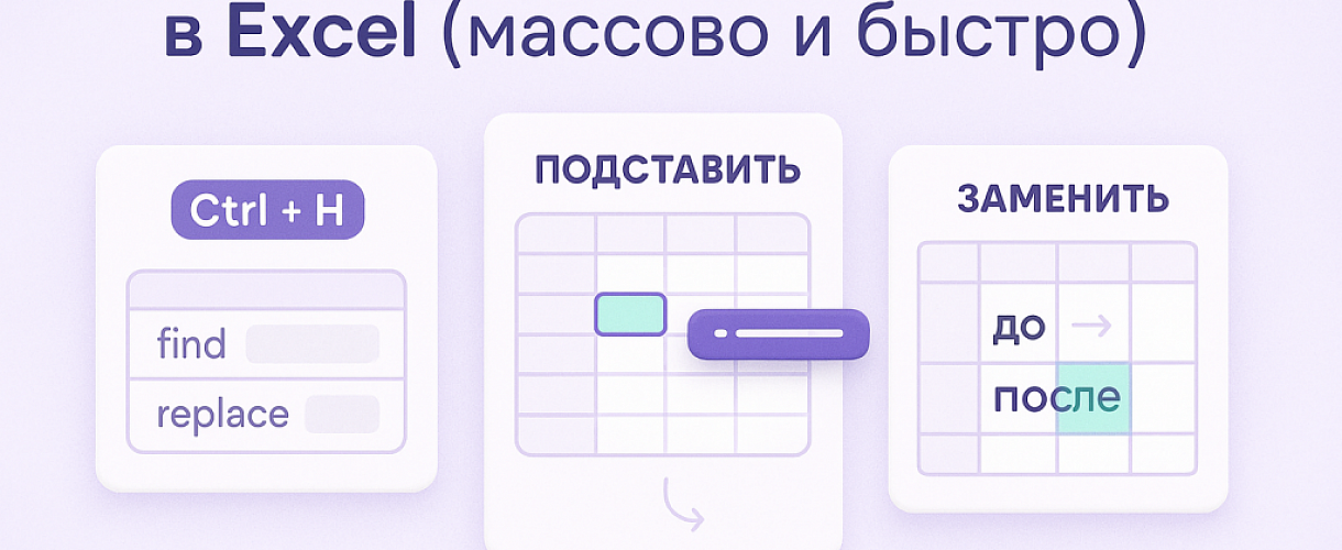 Как заменить символы в Excel (массово и быстро)