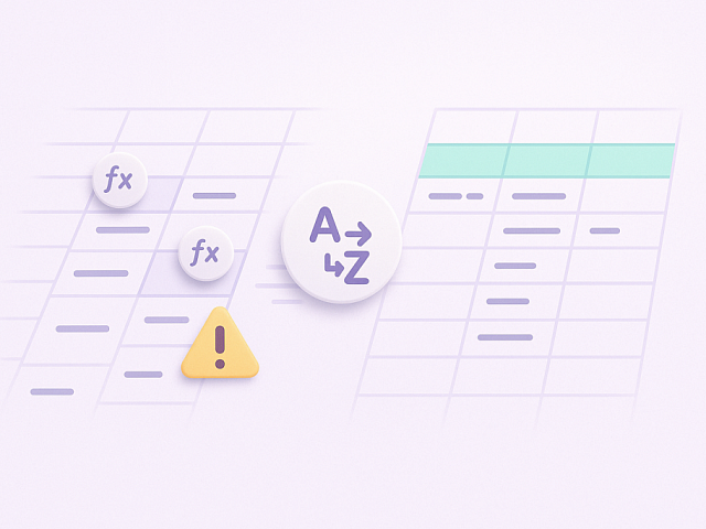 Как сортировать таблицу с формулами в Excel (и ничего не сломать)
