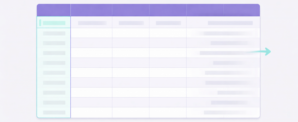 Как закрепить столбец в Excel при прокрутке