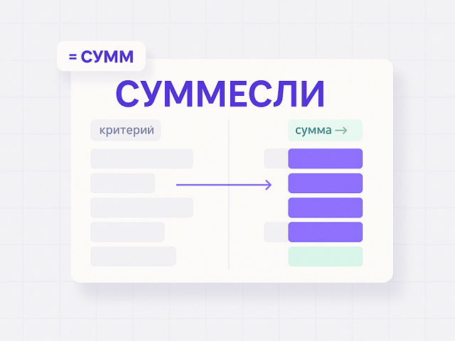 Как посчитать сумму по условию в Excel: функция СУММЕСЛИ для новичков